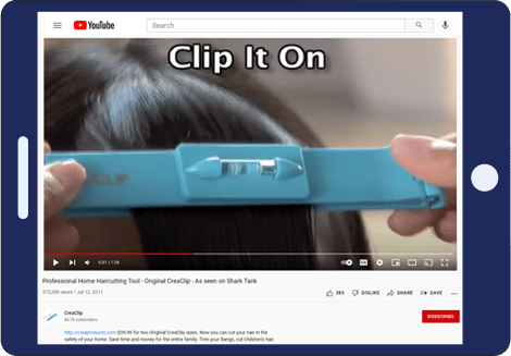 CreaClips Youtube Video in Tablet