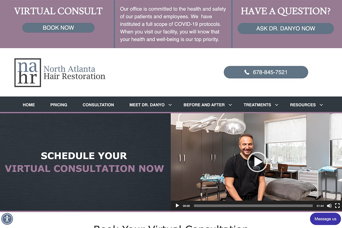 Virtual Consultation with Dr. Danyo of North Atlanta Hair Restoration