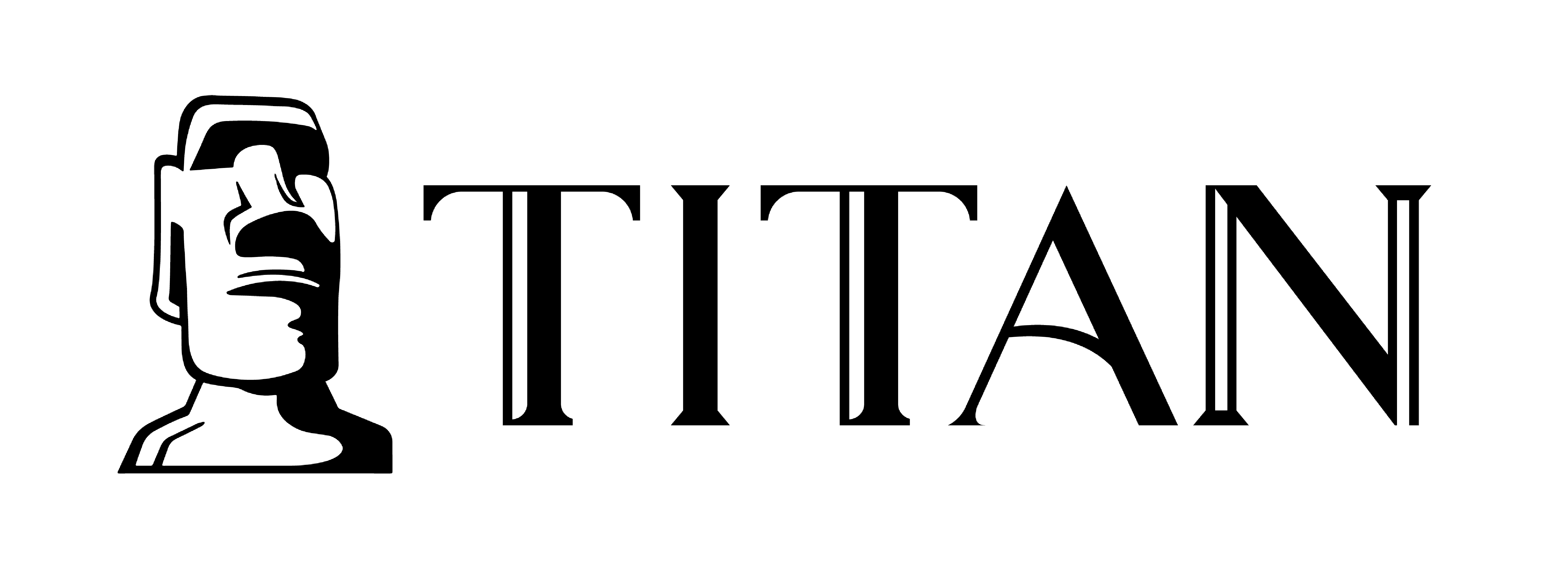 Logo of TITAN with stylized Easter Island head