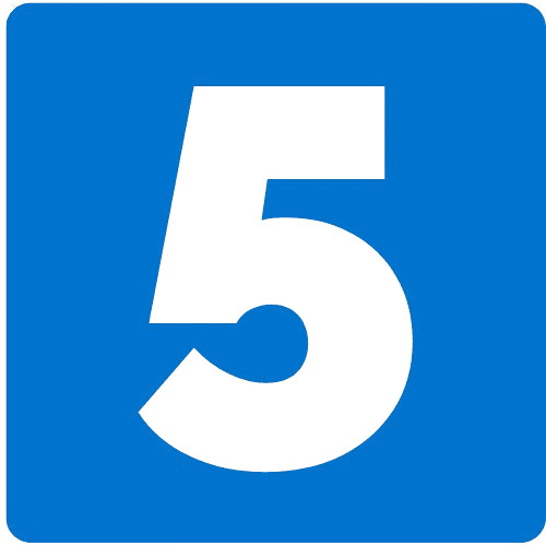 7 removebg preview Number 5 on blue square background
