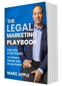 Marc Apple with his book 'The Legal Marketing Playbook'