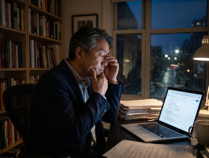 Asian attorney in a client research scene, The 63-Hour Window: Why Law Firms Lose Cases Every Weekend