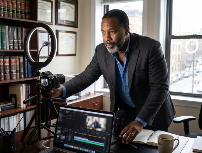 Black attorney in a professional marketing strategy scene, AI-Generated Video for Attorneys: What's Real, What's Hype, and What Actually Converts