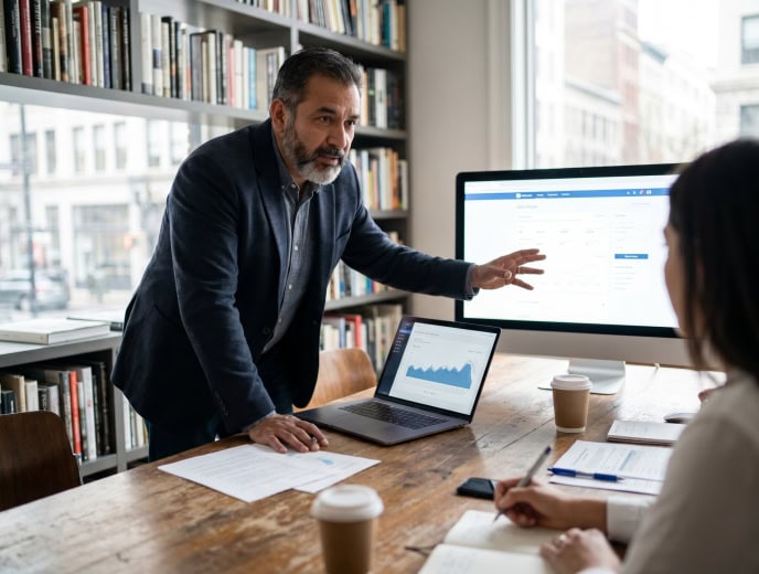 Hispanic attorney in a professional planning scene, Why Your Competitor Keeps Showing Up in AI Search (And How to Close the Gap)