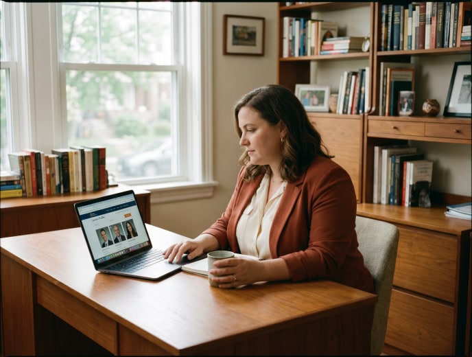 White attorney in a client research scene, Criminal Defense Law Firm Marketing: How to Reach Clients Who Need You Right Now