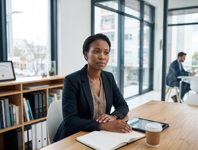Black attorney in a client research scene, Forward Push vs. Consultwebs: Which Legal Marketing Agency Is Right for Your Law Firm?