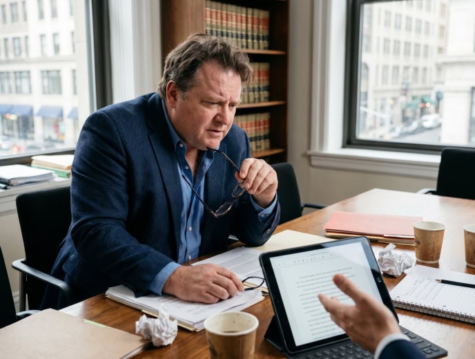 White attorney in a professional marketing strategy scene, Forward Push vs. Hennessey Digital: Which Legal Marketing Agency Is Right for Your Law Firm?