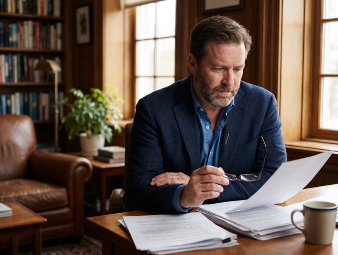 White attorney in a client research scene, Forward Push vs. Rankings.io: Which Legal Marketing Agency Is Right for Your Law Firm?