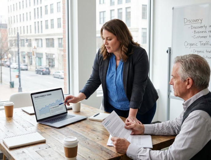 White attorney in a professional marketing strategy scene, Google AI Overviews Are Changing How Clients Find Lawyers. Here's What to Do About It.