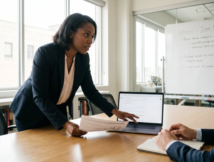 Black attorney in a professional marketing strategy scene, I Asked ChatGPT to Recommend an Attorney in My City. Here's What Happened.