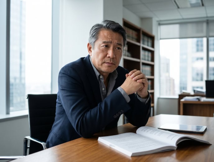 Asian attorney in a professional marketing strategy scene, The $500K Law Firm Owner's Marketing Audit: Are You Spending in the Right Places?